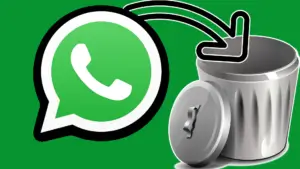 Whatsapp con freccia che punta dentro al cestino