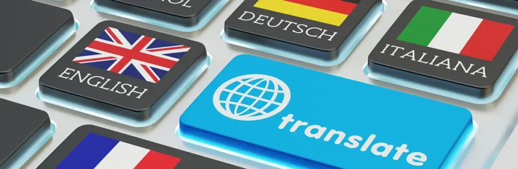 Tasto blu translate vicino a lingua italiano inglese francese tedesca
